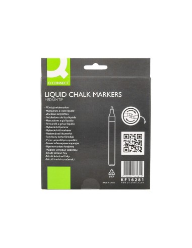 ROTULADOR Q-CON.TIZA LIQUIDA RED.TRAZO 3MM CAJA 8 UD.SURT.