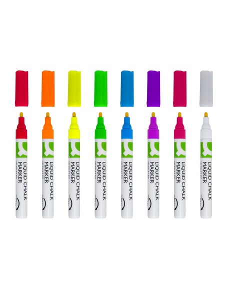 ROTULADOR Q-CON.TIZA LIQUIDA RED.TRAZO 3MM CAJA 8 UD.SURT.