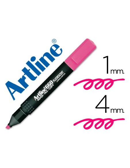 ROTULADOR ARTLINE FLUOR EK-660 ROSA PUNTA BISELADA