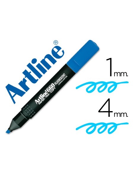 ROTULADOR ARTLINE FLUOR EK-660 AZUL PUNTA BISELADA