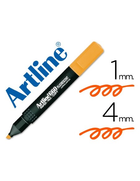 ROTULADOR ARTLINE FLUOR EK-660 NARANJA PUNTA BISELADA