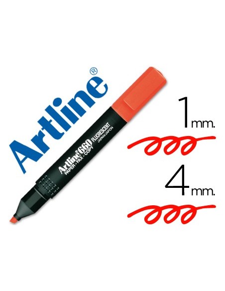 ROTULADOR ARTLINE FLUOR EK-660 ROJO PUNTA BISELADA