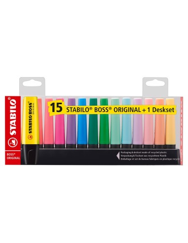ROTULADOR STABILO BOSS FLUORESCENTE 70 BLISTER 15 UD.SURT.