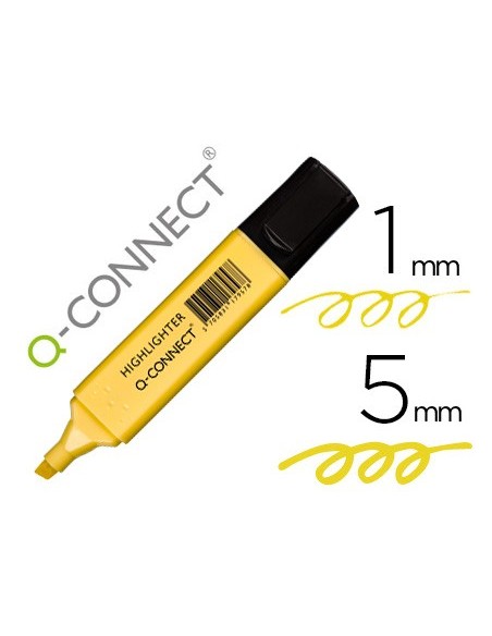 ROTULADOR Q-CONNECT FLUORESCENTE PASTEL AMARILLO  PUNTA BISELADA