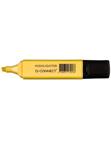 ROTULADOR Q-CONNECT FLUORESCENTE PASTEL AMARILLO  PUNTA BISELADA