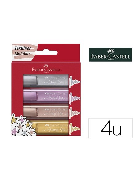 ROTULADOR FABER FLUORESCENTE TEXLINER 46 METALICO  4 UD.SURT.