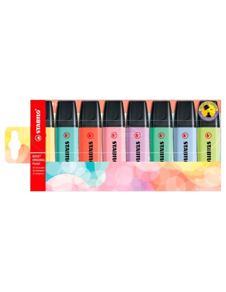 ROTULADOR STABILO BOSS FLUORESCENTE 70 PASTEL  8 UD.SURT.