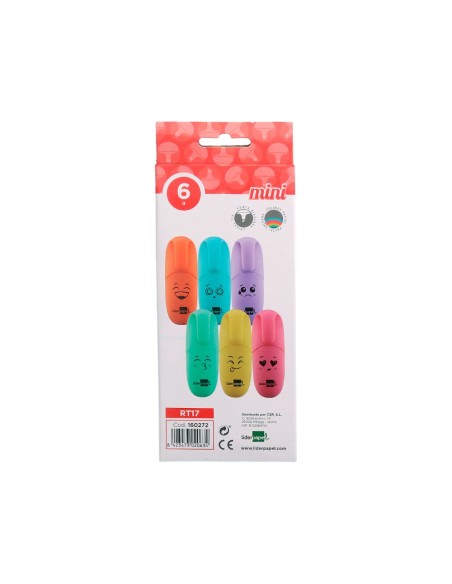 ROTULADOR LIDERPAPEL MINI FLUORESCENTE PASTEL ESTUCHE 6 UD. SURTIDOS