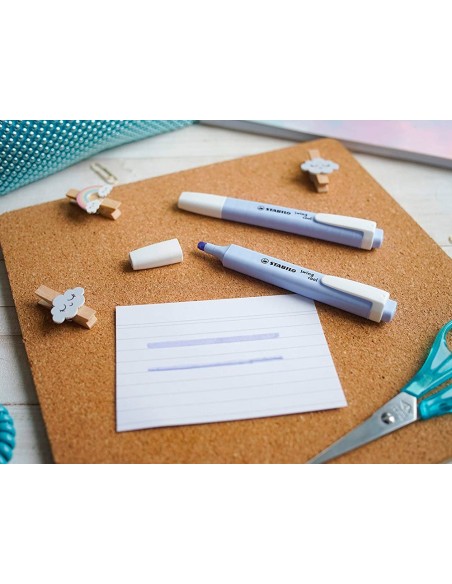 ROTULADOR STABILO FLUORESCENTE SWING COOL PASTEL AZ. NUBLADO