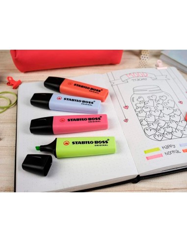 ROTULADOR STABILO BOSS FLUORESCENTE 70 PASTEL  4 UD.NUEVOS 2021 SURT.