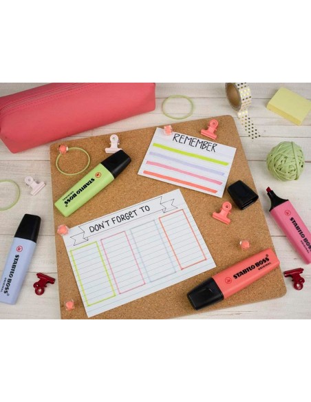 ROTULADOR STABILO BOSS FLUORESCENTE 70 PASTEL  4 UD.NUEVOS 2021 SURT.