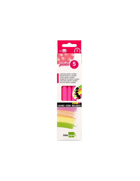 LAPICES DE COLORES LIDERPAPEL JUMBO NEON ROSA