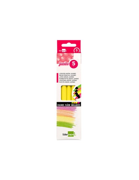 LAPICES DE COLORES LIDERPAPEL JUMBO NEON AMARILLO