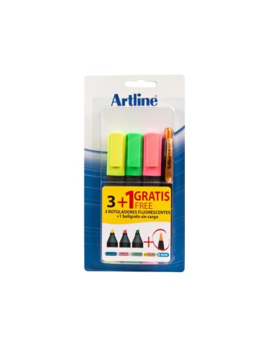 ROTULADOR ARTLINE FLUORESCENTE EK-660 3 UDS+1 BOLI 7000 S/C