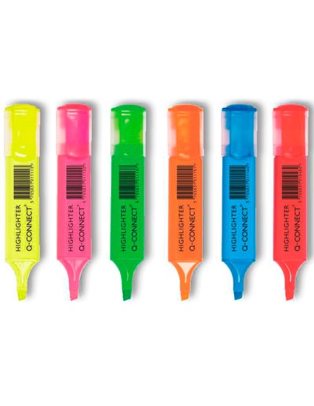 ROTULADOR Q-CON FLUORESCENTE PUNTA BISELADA ESTUCHE 6 COLORES KF01909