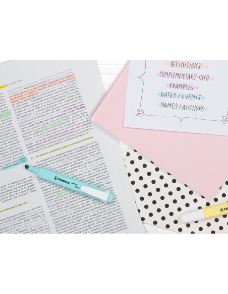 ROTULADOR STABILO FLUOR.SWING COOL PASTEL BOMBONERA 100 UD.SURT.