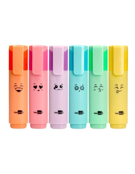 ROTULADOR  FLUOR.PASTEL BISELADA  6 UD.SURT.