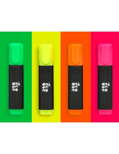 ROTULADOR  ECOUSE FLUOR.FABRICADO 68% PLAST.RECICLADO CAJA 4 UD.SURT.