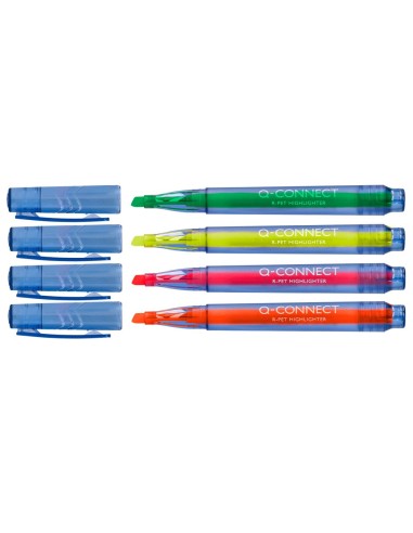 ROTULADOR Q-CON.FLUOR BISELADA RECICLADO CAJA 4 UD.SURT.