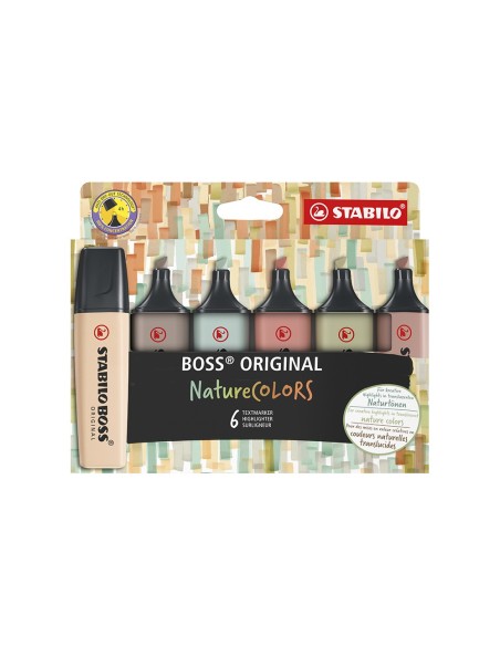ROTULADOR STABILO BOSS PASTEL FLUOR.70 NATURE COLORS  6 UD.SURT.