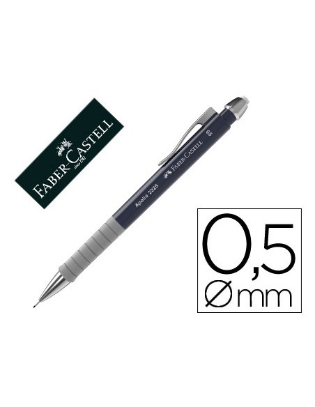 PORTAMINAS FABER CASTELL 0.5 MM APOLLO RETRACTIL COLOR AZ. OSCURO