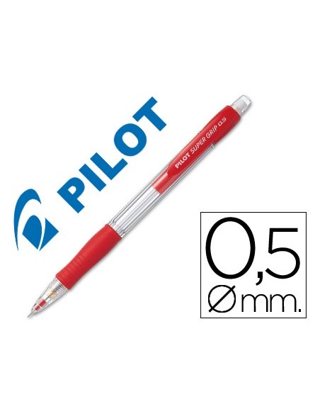 PORTAMINAS PILOT SUPER GRIP ROJO 0,5 MM SUJECION CAUCHO