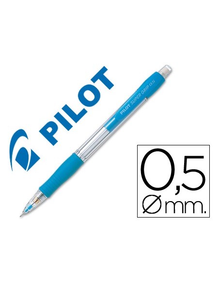 PORTAMINAS PILOT SUPER GRIP CELESTE 0,5 MM SUJECION CAUCHO