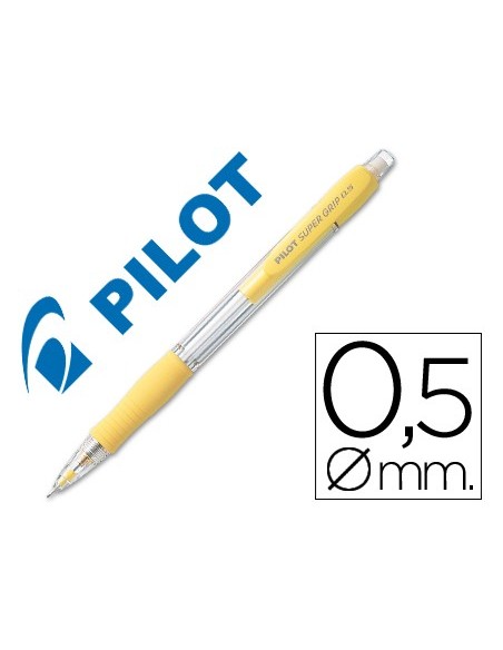 PORTAMINAS PILOT SUPER GRIP AMARILLO 0,5 MM SUJECION CAUCHO