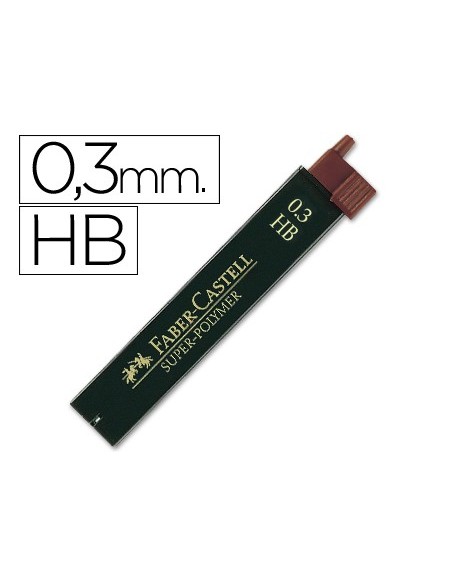 MINAS FABER GRAFITO 9063 0,3 MM HB ESTUCHE 12 MINAS