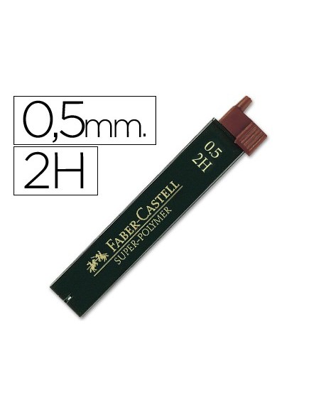 MINAS FABER GRAFITO 9065 0,5 MM 2H ESTUCHE 12 MINAS