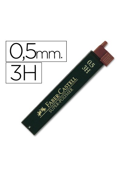 MINAS FABER GRAFITO 9065 0,5 MM 3H ESTUCHE 12 MINAS