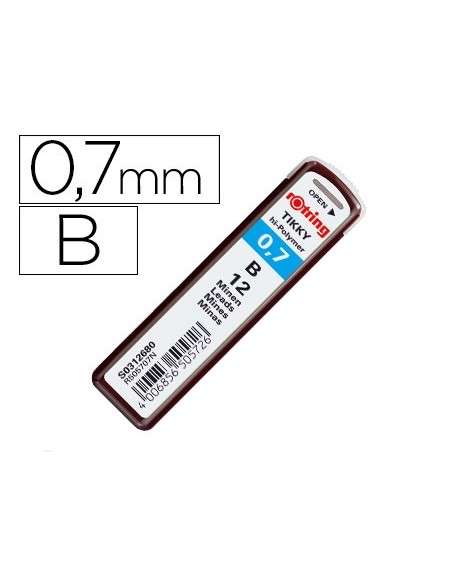 MINAS ROTRING GRAFITO 0,7MM B  12 MINAS