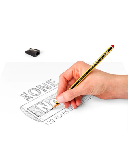 LAPICES GRAFITO STAEDTLER NORIS N.2 HB 12 UDS+AFILALAPIZ+GOMA