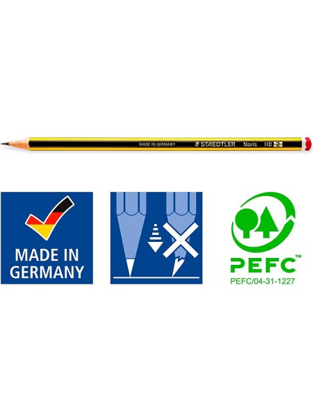 LAPICES GRAFITO STAEDTLER NORIS N 2 HB BLISTER 10 UD.