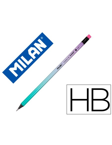 LAPICES GRAFITO MILAN SUNSET HB MADERA NG. TILO GOMA BORRAR SURT.