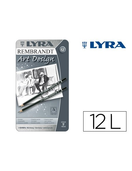 LAPICES GRAFITO LYRA REMBRAND ART DESIGN CAJA 12 GRADUACIONES 6B-5B-3