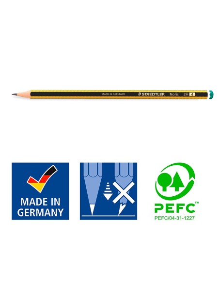 LAPICES GRAFITO STAEDTLER NORIS N.4 2H
