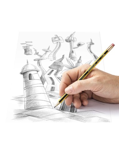 LAPICES GRAFITO STAEDTLER NORIS N.2 HB C/GOMA