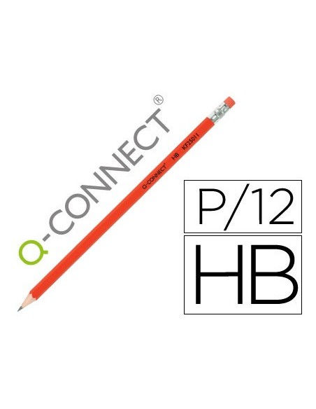 LAPICES DE GRAFITO Q-CONNECT HEXAGONAL CON GOMA N.2 HB KF25011