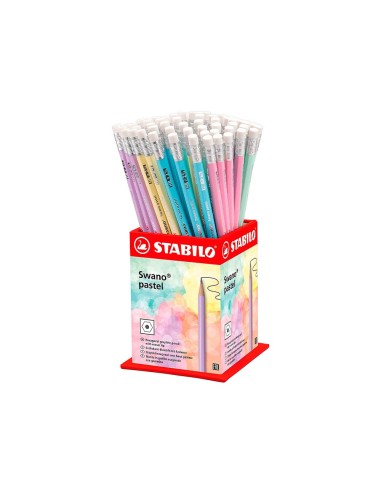 LAPICES GRAFITO GOMA STABILO SWANO MINA 2,2MM DUREZA HB 72 UD.PASTEL
