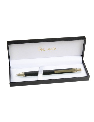 BOLIGRAFO BELIUS POTSDAM NG.DORADO CUERPO FIBRA CARBON TINTA GEL AZ.