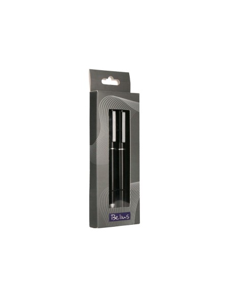 JUEGO BOLIGRAFO ROLLER BELIUS NORWICH CUERPO NG.MATE DETALLES CROMO