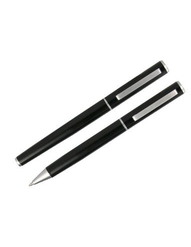 JUEGO BOLIGRAFO ROLLER BELIUS NORWICH CUERPO NG.MATE DETALLES CROMO