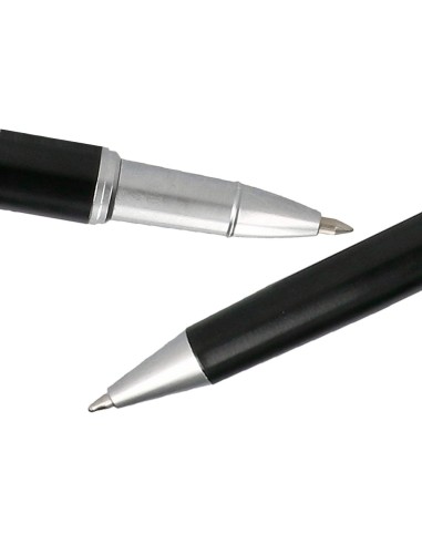 JUEGO BOLIGRAFO ROLLER BELIUS NORWICH CUERPO NG.MATE DETALLES CROMO