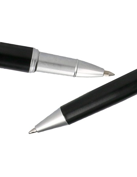 JUEGO BOLIGRAFO ROLLER BELIUS NORWICH CUERPO NG.MATE DETALLES CROMO