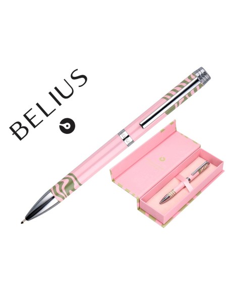 BOLIGRAFO BELIUS DREAMS ROSA VE. MATCHA PLATEADO AZ. CAJA DISEÑO