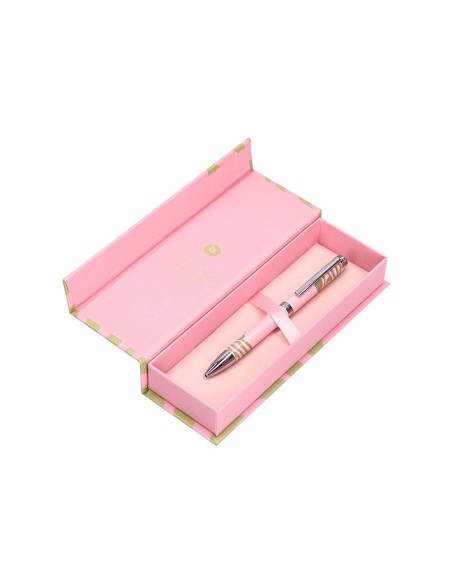 BOLIGRAFO BELIUS DREAMS ROSA VE. MATCHA PLATEADO AZ. CAJA DISEÑO