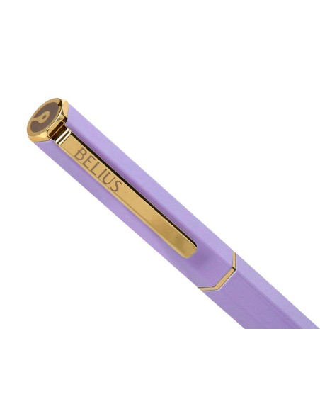BOLIGRAFO BELIUS MACARON BLISS HEXAGONAL MORADO GOLD AZ. CAJA DISEÑO