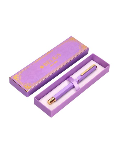BOLIGRAFO BELIUS MACARON BLISS HEXAGONAL MORADO GOLD AZ. CAJA DISEÑO