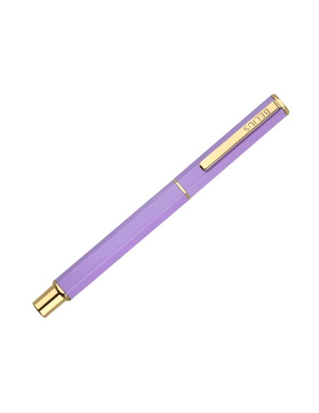 BOLIGRAFO BELIUS MACARON BLISS HEXAGONAL MORADO GOLD AZ. CAJA DISEÑO
